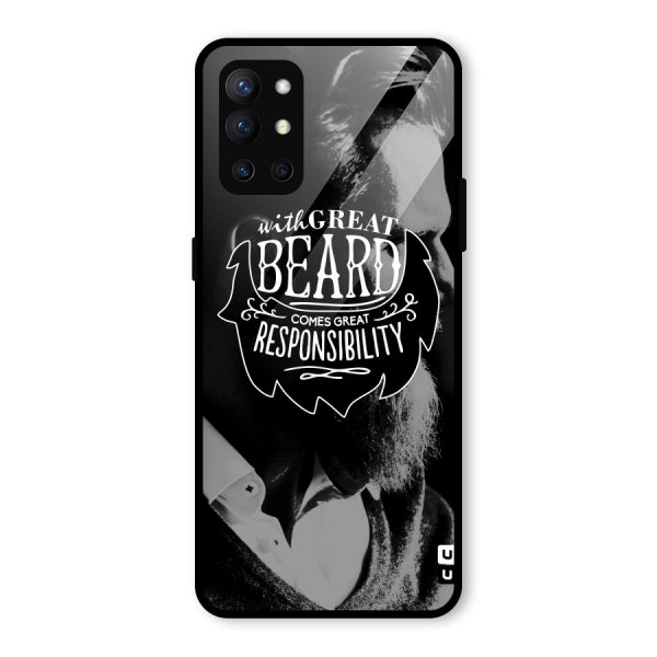 Beard Responsibility Quote Glass Back Case for OnePlus 9R