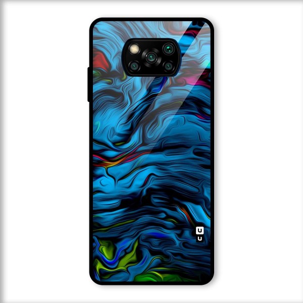 Beautiful Abstract Design Art Glass Back Case for Poco X3