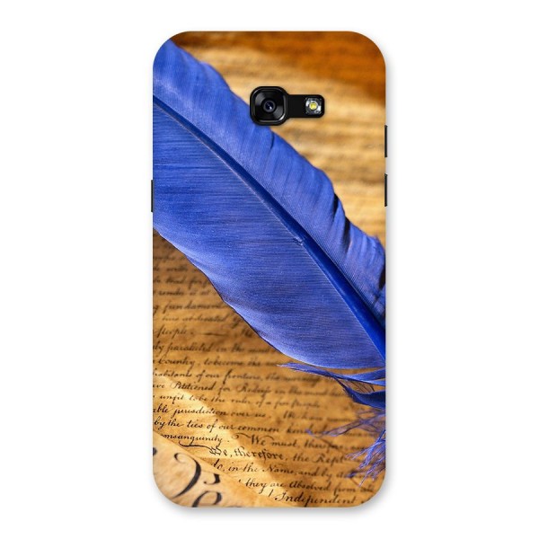 Beautiful Blue Feather Back Case for Galaxy A5 2017