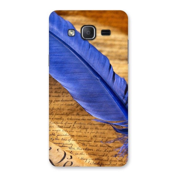 Beautiful Blue Feather Back Case for Galaxy On7 Pro