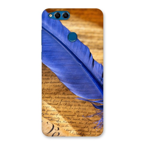 Beautiful Blue Feather Back Case for Honor 7X