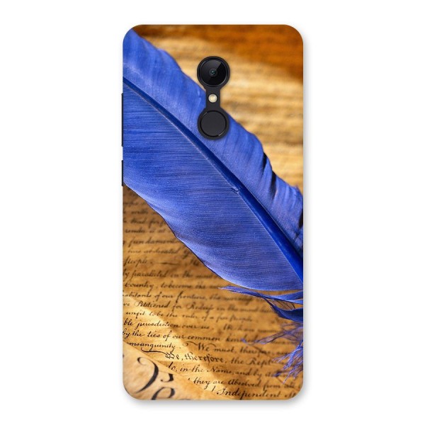 Beautiful Blue Feather Back Case for Redmi 5