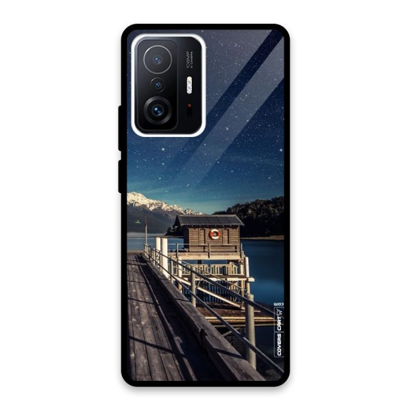 Beautiful Dock Hut Glass Back Case for Xiaomi 11T Pro