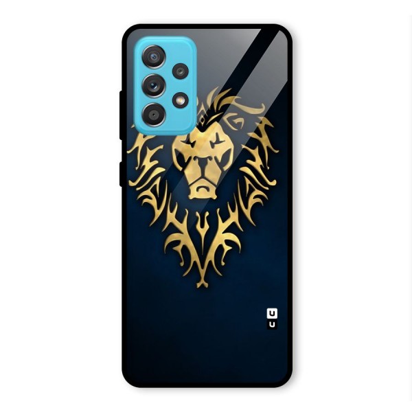 Beautiful Golden Lion Design Glass Back Case for Galaxy A52s 5G
