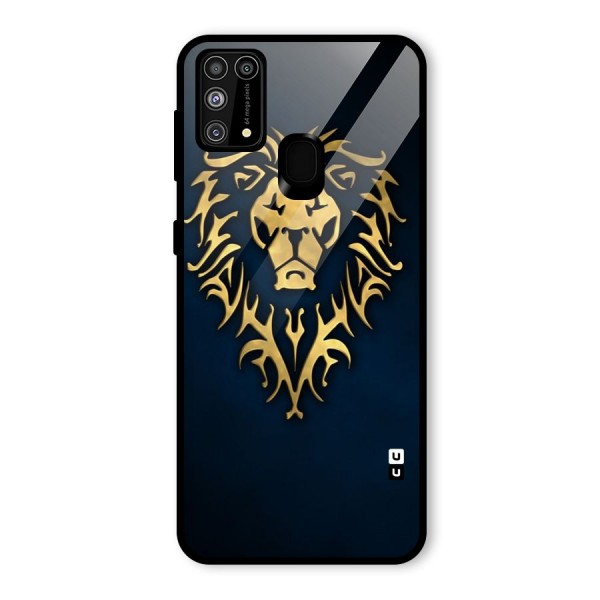 Beautiful Golden Lion Design Glass Back Case for Galaxy M31