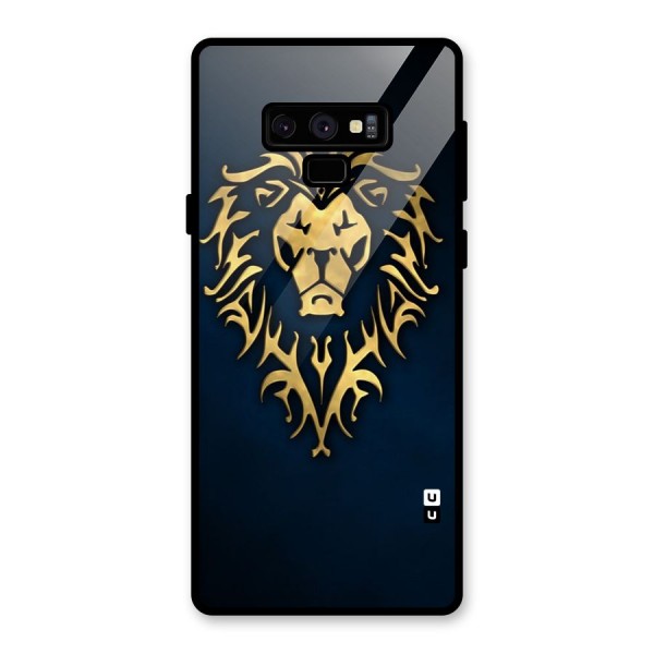 Beautiful Golden Lion Design Glass Back Case for Galaxy Note 9