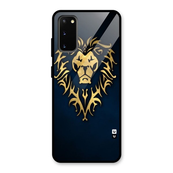 Beautiful Golden Lion Design Glass Back Case for Galaxy S20
