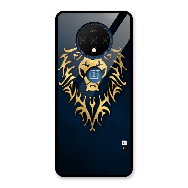 Beautiful Golden Lion Design Glass Back Case for OnePlus 7T