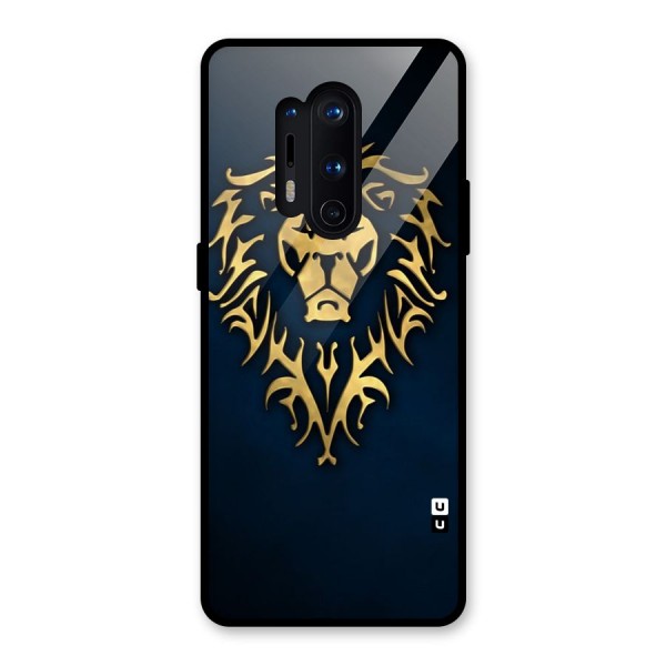 Beautiful Golden Lion Design Glass Back Case for OnePlus 8 Pro