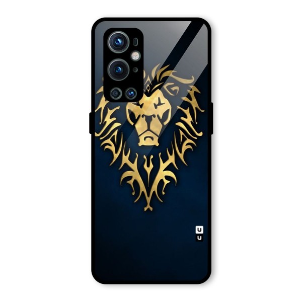 Beautiful Golden Lion Design Glass Back Case for OnePlus 9 Pro