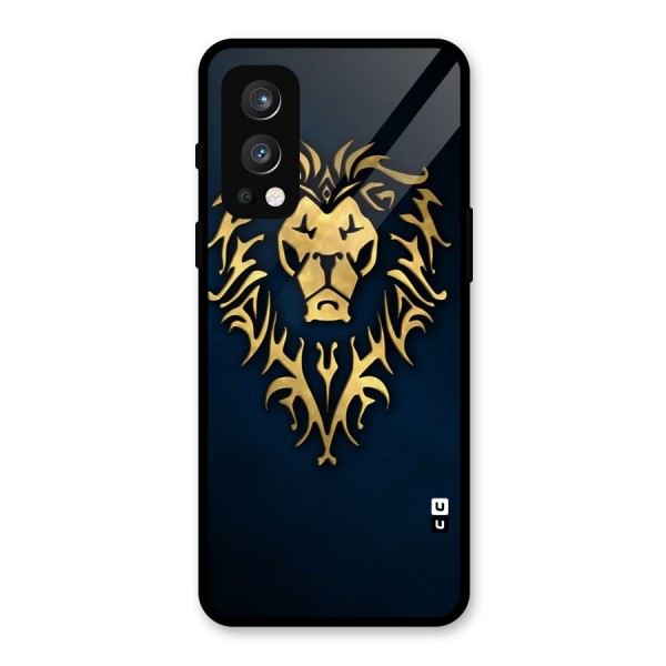 Beautiful Golden Lion Design Glass Back Case for OnePlus Nord 2 5G