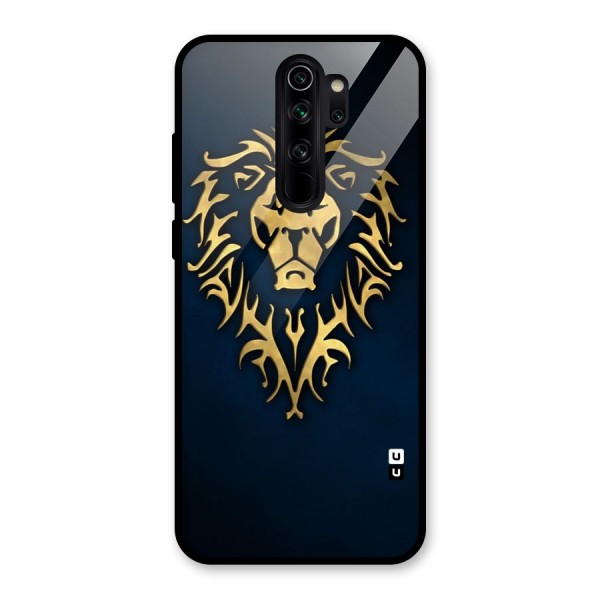 Beautiful Golden Lion Design Glass Back Case for Redmi Note 8 Pro