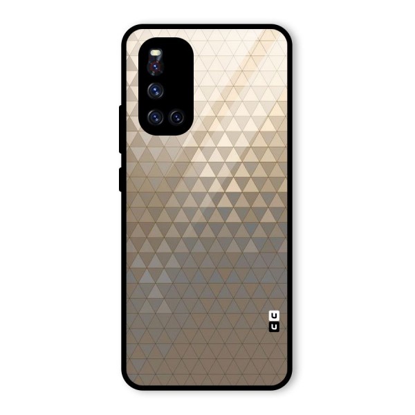 Beautiful Golden Pattern Glass Back Case for Vivo V19