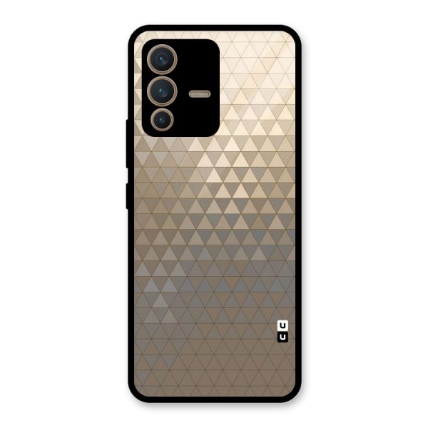 Beautiful Golden Pattern Glass Back Case for Vivo V23 5G