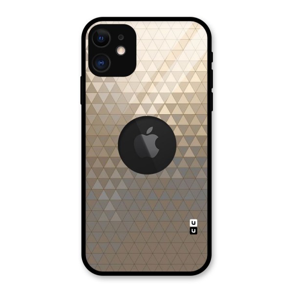 Beautiful Golden Pattern Glass Back Case for iPhone 11 Logo Cut