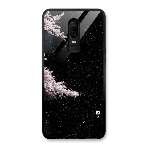 Beautiful Night Sky Flowers Glass Back Case for OnePlus 6