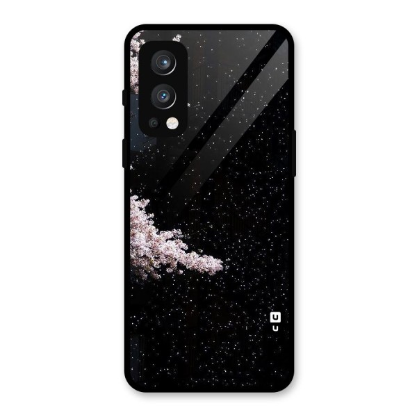 Beautiful Night Sky Flowers Glass Back Case for OnePlus Nord 2 5G