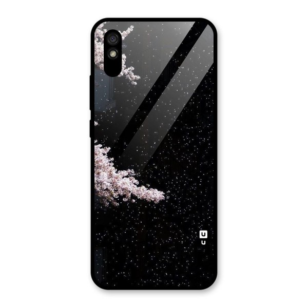 Beautiful Night Sky Flowers Glass Back Case for Redmi 9A