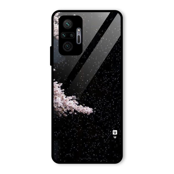 Beautiful Night Sky Flowers Glass Back Case for Redmi Note 10 Pro Max