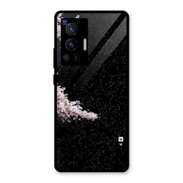 Beautiful Night Sky Flowers Glass Back Case for Vivo X70 Pro