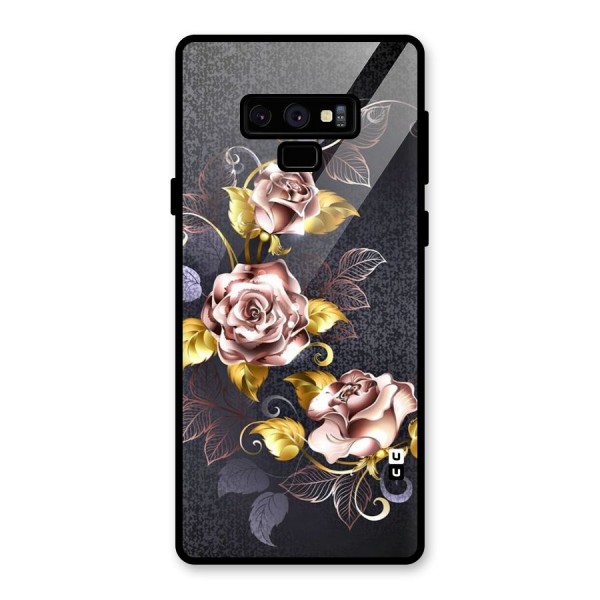 Beautiful Old Floral Design Glass Back Case for Galaxy Note 9