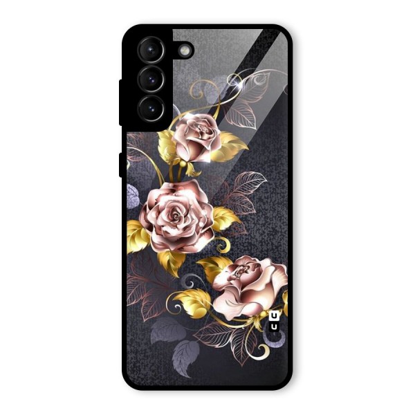 Beautiful Old Floral Design Glass Back Case for Galaxy S21 Plus