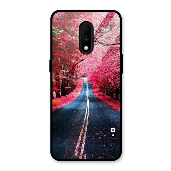 Beautiful Red Trees Glass Back Case for OnePlus 7
