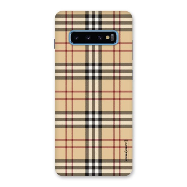 Beige Check Back Case for Galaxy S10 Plus