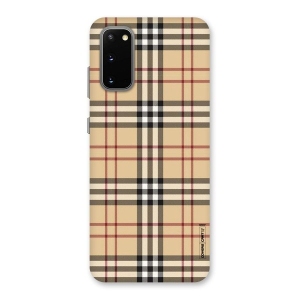 Beige Check Back Case for Galaxy S20