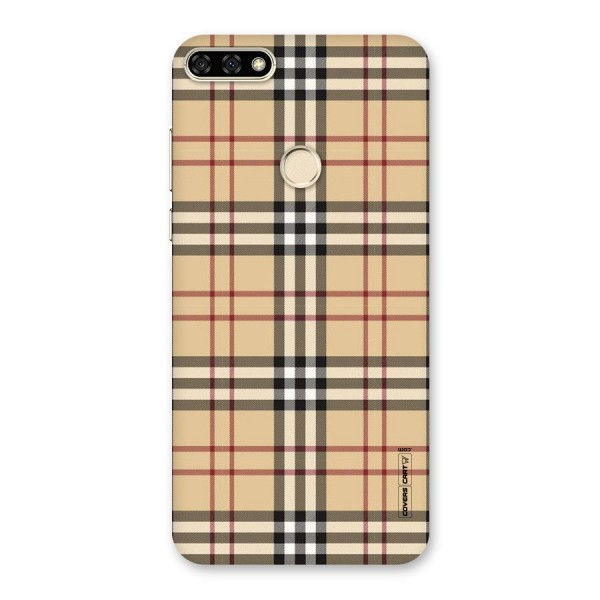Beige Check Back Case for Honor 7A
