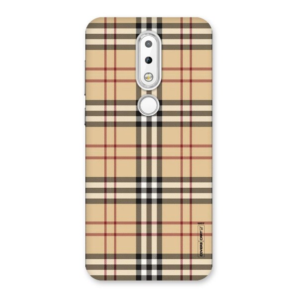Beige Check Back Case for Nokia 6.1 Plus