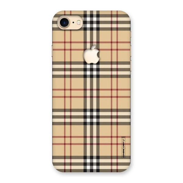 Beige Check Back Case for iPhone 7 Apple Cut