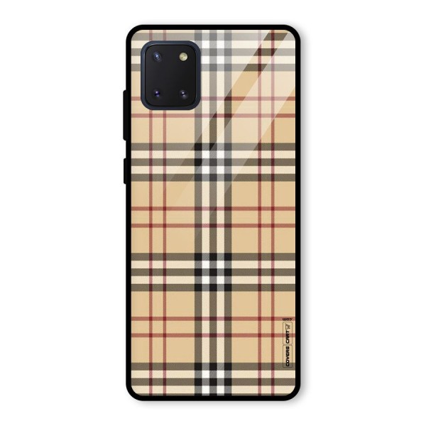Beige Check Glass Back Case for Galaxy Note 10 Lite