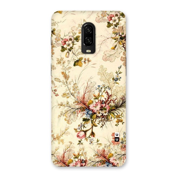 Beige Floral Back Case for OnePlus 6T
