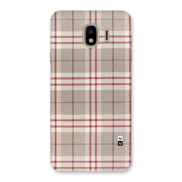 Beige Red Check Back Case for Galaxy J4