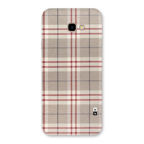 Beige Red Check Back Case for Galaxy J4 Plus