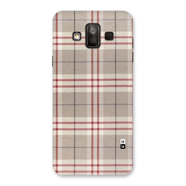 Beige Red Check Back Case for Galaxy J7 Duo