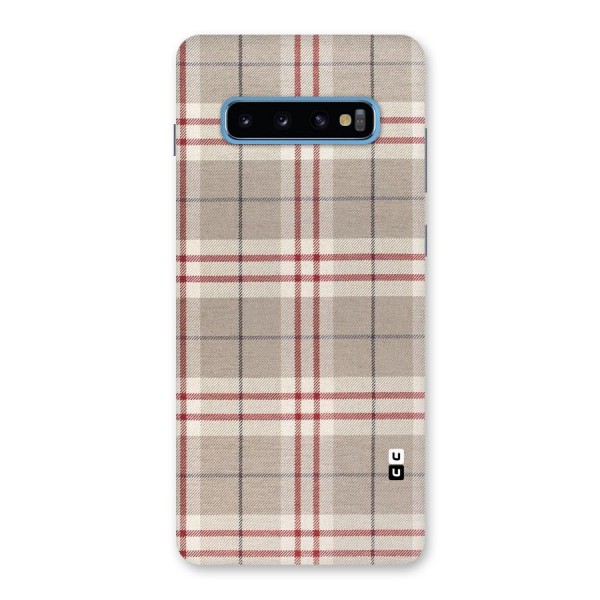 Beige Red Check Back Case for Galaxy S10 Plus