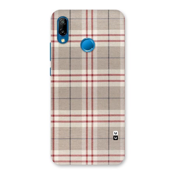 Beige Red Check Back Case for Huawei P20 Lite