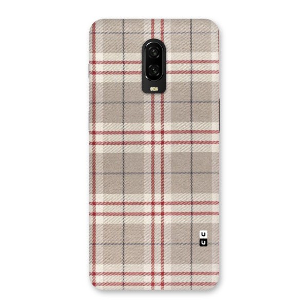 Beige Red Check Back Case for OnePlus 6T