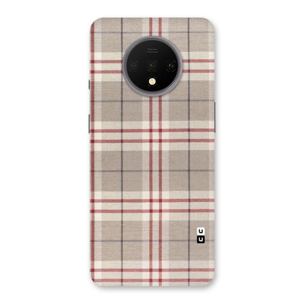 Beige Red Check Back Case for OnePlus 7T