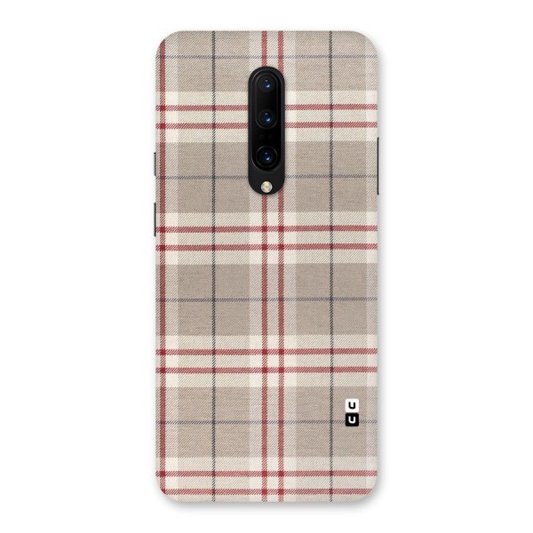 Beige Red Check Back Case for OnePlus 7 Pro