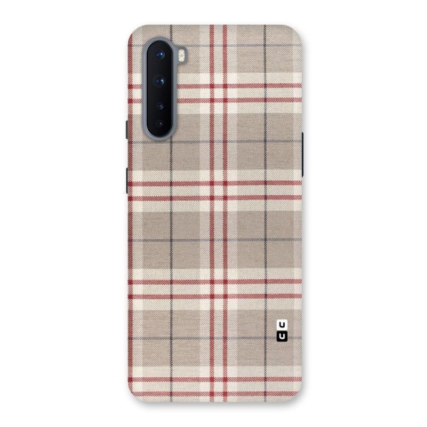 Beige Red Check Back Case for OnePlus Nord