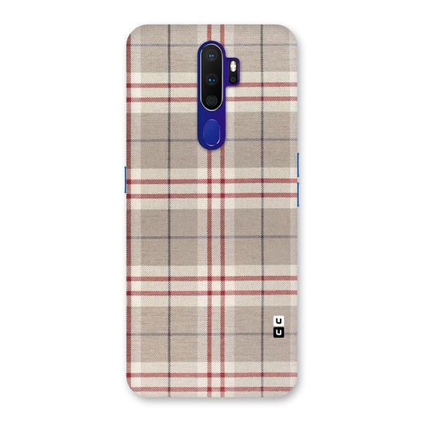 Beige Red Check Back Case for Oppo A9 (2020)
