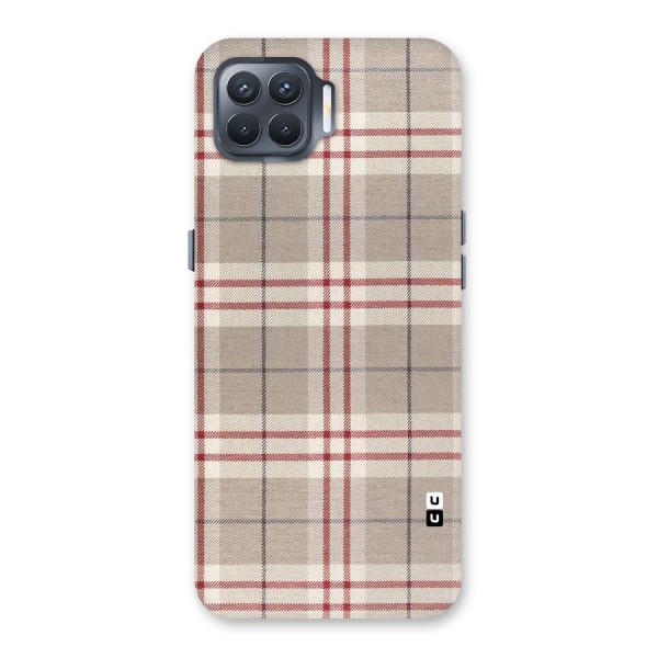 Beige Red Check Back Case for Oppo F17 Pro