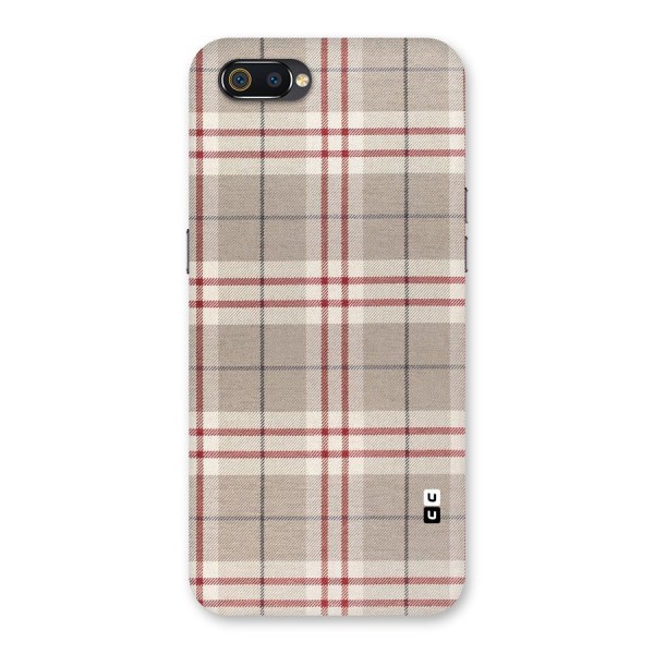Beige Red Check Back Case for Realme C2
