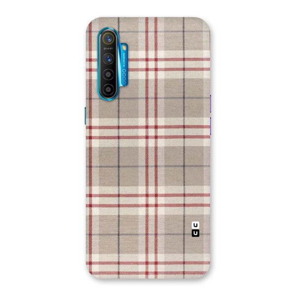 Beige Red Check Back Case for Realme XT