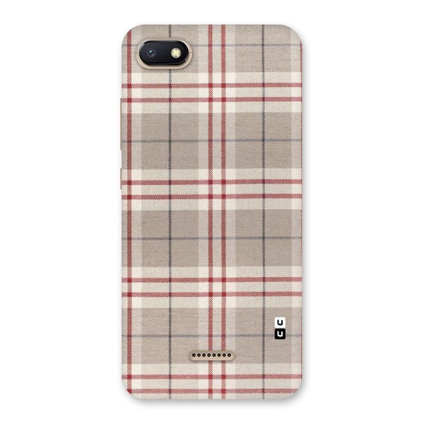 Beige Red Check Back Case for Redmi 6A
