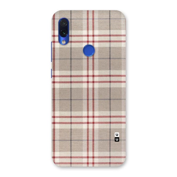 Beige Red Check Back Case for Redmi Note 7