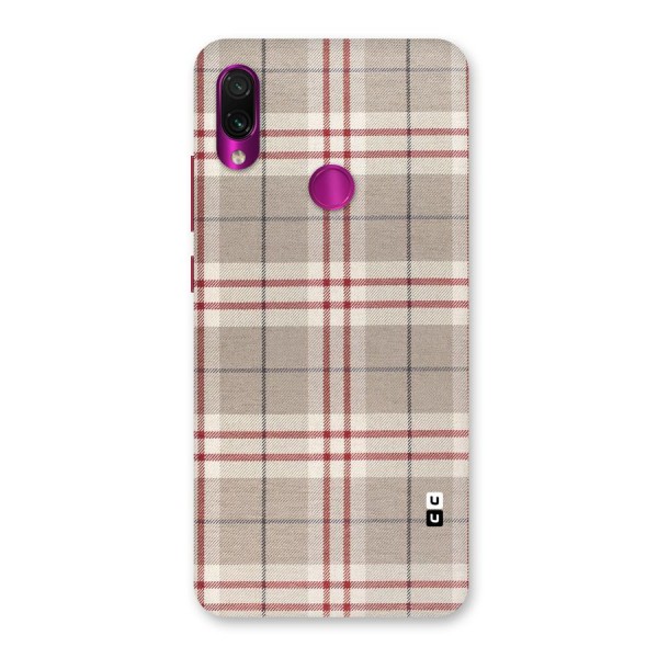 Beige Red Check Back Case for Redmi Note 7 Pro